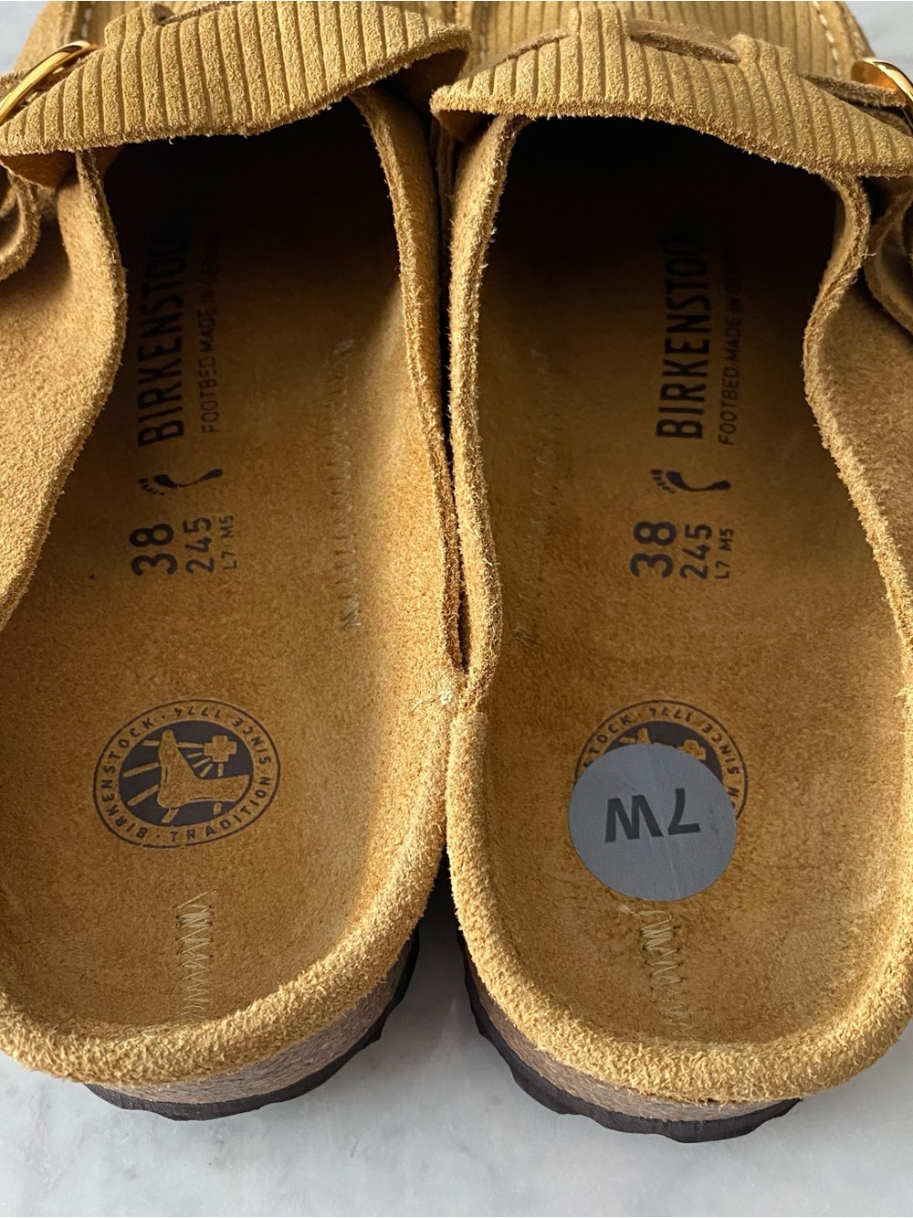 Birkenstock Corduroy Mule Clogs in Mustard - Picture 4 of 8